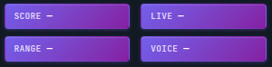 Vocal Range Test SCORE, LIVE, RANGE, and VOICE indicator display area